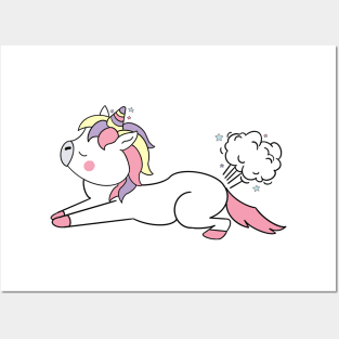 Exhale Funny Yoga Unicorn Lovers Gift Posters and Art